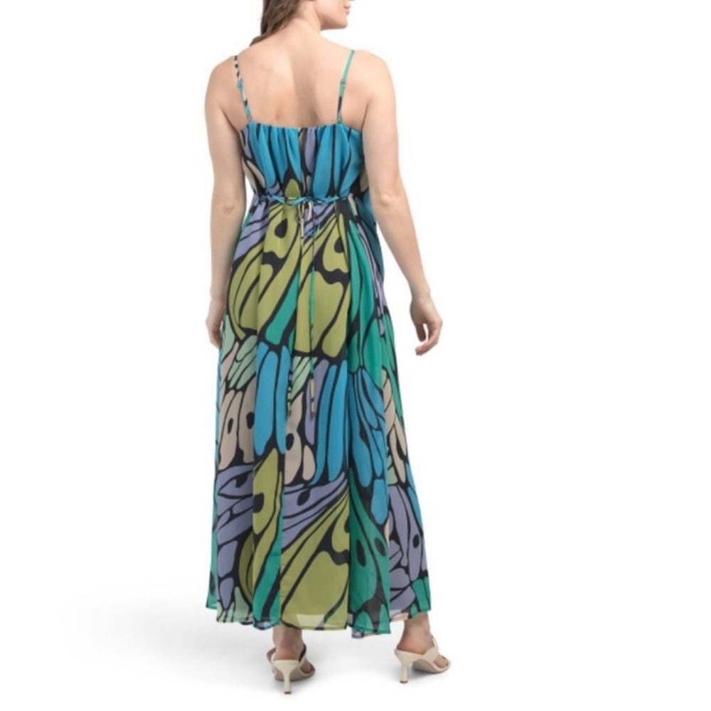 NWT! Sz M Sam Edelman butterfly trapeze chiffon Maxi Sundress - Picture 2 of 10